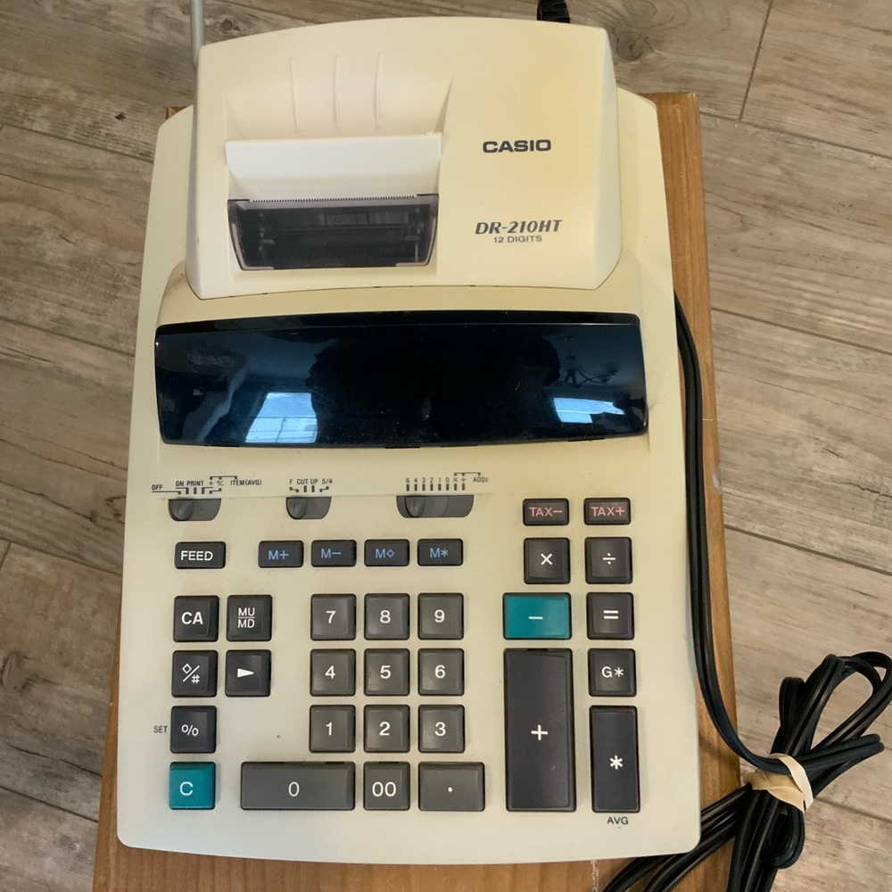 Vintage Casio DR-210HT Calculator AC Power‎